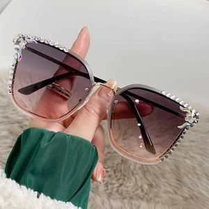 Luksusowe projektant wysokiej jakości okulary przeciwsłoneczne 20% zniżki na rhinestone GM Kobieta ins Big Face Cienka Anti-UV Kierowca
