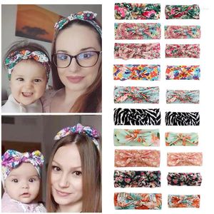 Hair Accessories 2Pcs Mother & Baby Children Turban Band Girls Twist Knot Headbands Family Leopard Parent-Child Headwear
