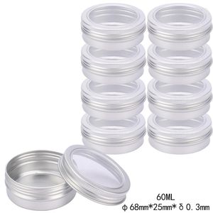 Butelki do przechowywania 12/24/8/96pcs 60 ml metalowego słoika świecy aluminium blaszane słoiki z napędem do ust kontenera kosmetycznego