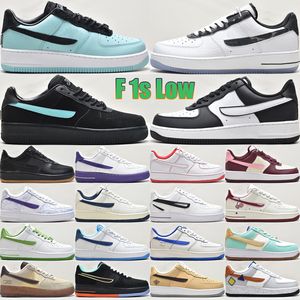 Leather Forces 1 Low Men Women Women Shoes Casual 1s Designer Trainers Valentine Day Midnight Navy White Panda Co 1837 Outdoor Running Sneakers Size 36-45