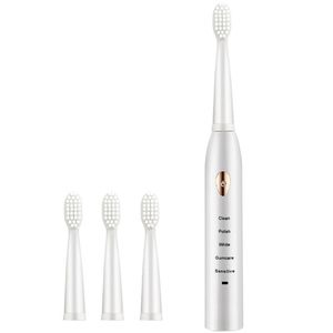 Ultrasonic Sonic Electric Tooth Brush USB uppladdningsbara tandborstar 2 minuter timer tänder borste med 4st ersättare DHL