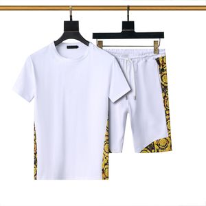 Camisetas de algodão T -pista de verão Mestes homens shorts conjuntos