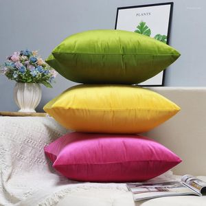 Pillow Velvet Solid Blue Red Sofa Decorative Yellow Green For Living Room Car Decoration Pillowcase 45x45 Home Decor