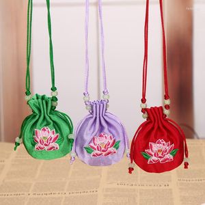 Christmas Decorations 3pcs/lot Embroidered Blessings Hanging Neck Purse Sachets For Children's Baby Long Ropes Empty Bags