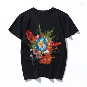 メンズTシャツ金魚ウルツァンハラジュクTシャツTシャツ女性男性プリントシャツ夏審美的なフィールグラフィックハンズ90年代のトップウェア