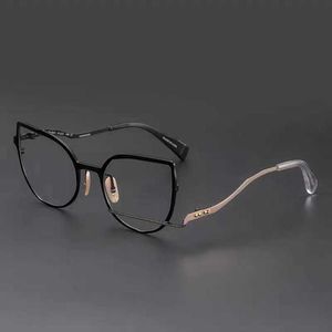 Óculos de sol da moda de designer de luxo 20% fora de Maruyama yeeglass Handmade personalizada Metal Butterfly pode ser copo de miopia correspondente com moldura grande para mostrar um rosto pequeno