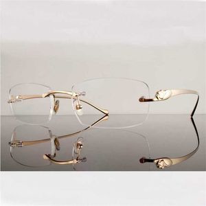 20% Rabatt für 2023 Luxus-Designer-Sonnenbrillen Quadratische Metallbrillen Klare transparente Panther-Männer optische Rahmen Frauen füllen verschreibungspflichtige photochrome Brillen