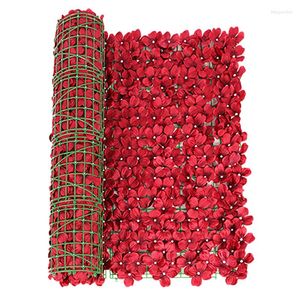 Decorative Flowers Artificial Fence Leaf Balcony Protection Screen Garden Simulation Plant Cherry Tree Guardrail Decoration