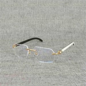 Kvinnors modedesigner solglasögon naturlig trä fyrkantig buffel horn överdimensionerad kantfria glasögonram för män som läser optisk oval oculos glasskojia