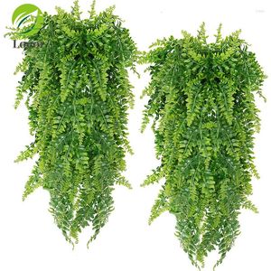 Decorative Flowers 1pcs 80cm Persian Fern Leaves Vines Room Decor Hanging Artificial Plant Plastic Leaf Grass Wedding Party Wall Balcony