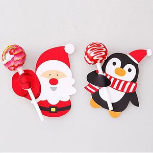 Christmas Decorations Party Cards 16/8Pcs Cartoons Santa Claus Paper Lollipop Xmas Package Decor Gifts For HomeChristmas