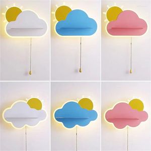 Wandlampen HJYVITON LED Wolke Sonne Lampe für Kinderzimmer Kinder Baby Schlafen Schlafzimmer Nachttisch Nachtlichtschalter Cartoon Wandlampen