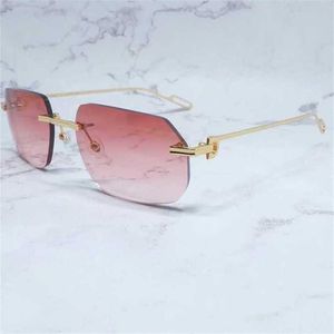 Luxury Designer Fashion Sunglasses 20% Off Lentes De Sol Rimless Men Candy Vintage Retro Glasses Shades For Women Wholesale EyewearKajia