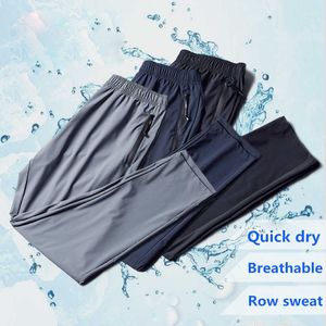 Calças masculinas novas calças de seco rápido de seda de seda de gelo de seda