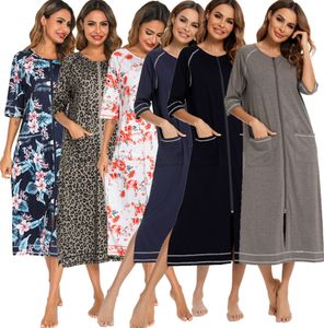 最新のホームクロス女性快適なカジュアルな妊娠中のパジャマはゆるくて大型の家の服をサポートカスタマイズされたロゴから選択するさまざまなスタイルを選択します