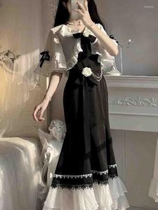 Lässige Kleider Japanische Vintage Fee Meerjungfrau Kleid Frauen Spitze Koreanische Party Prinzessin Strap Weibliche Frühling Gericht Süße Lolita Midi