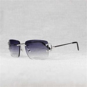 Modedesigner-Sonnenbrille für Damen, Strassdraht, randlos, oval, Herren, Stein, Metallrahmen, quadratisch, für Damen, Sommer, Club, Oculos Eyewear