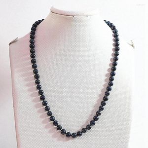 Chains Natural Balck Pearl 7-8mm Sell Diy Necklace 25"B729
