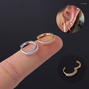 Orecchini a cerchio 1Piece Piercing Small For Women 2023 Trend Copper Intarsied Zircon Teens Fashion Jewelry