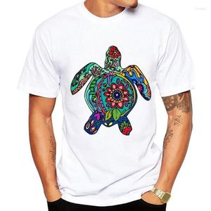 Herr t-skjortor ankomst 2023 män mode rolig färgglad sköldpadda t-shirt kort hylsa tee hipster cool design toppar male 4xl