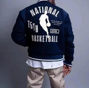 10A 최고 품질의 전국 75 농구 재킷 긴 소매 남자 디자이너 재킷 스프링 야구 남성 코트