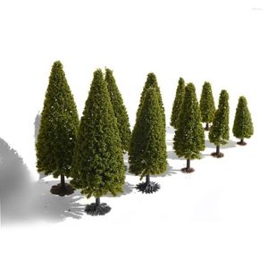 Decorative Flowers Green Trees Landscape Model Cedar Home Office Ornaments Plastic Desktop Decoration 6.5/8.5/10/11cm Party Decor Artificial