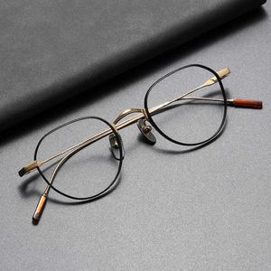 Luxury Designer High Quality Sunglasses 20% Off Pure titanium hand-made 80803 irregular eyeglass frame art can be equipped with short-sighted anti blue light glasses