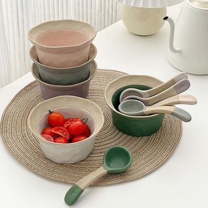 Bowls Japanese Coarse Pottery Hat Bowl Home Rice Soup Retro Creative Personality Tableware Dessert Handmade Small Spoon