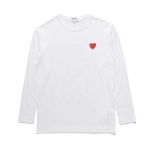 Projektantka Tee Men's T-shirts cdg com des garcons Play Long rękaw Red Heart T-shirt XL Unisex White Streetwear