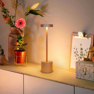 Night Lights LED Rechargeable Table Lamp Dimmable Cordless for Hotel Garden Restaurants Bars Patio Outdoor Desk Lighting P230325