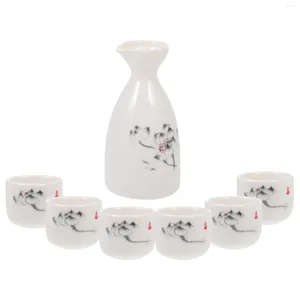 Höftkolvar Sake Ceramic Cups Japanese Set Bottle Cup Tea Serving Porcelain Drinking Pot Traditionell mugg set varmare Kungfu Novelty Coffee