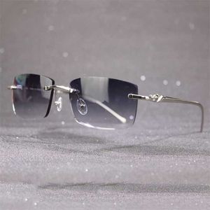 10% de desconto em designer de luxo Novos óculos de sol masculinos e femininos 20% de desconto em Rimless for Men Momen Glasses Frame com pantera decoração clássica e óculos femininos