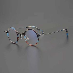 Herren-Luxus-Designer-Damen-Sonnenbrille Super-Mini-Goldstrahl japanische handgefertigte runde Republik China-Sammelplatte Kurzsichtigkeit Brillengestell Männer Frauen