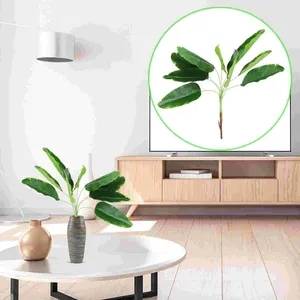 Dekorativa blommor bladblad Artificiell banandekor Fake STEM Simulation Green Palm Faux Decorativas Artificiales Plantas Hawaiian