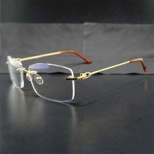 Top Luxury Designer Sunglasses 20% Off Rimless Clear Eye Frames Mens Transparent Optical Spectacles Metal Deisgner Eyewear Fill Prescription Glasses