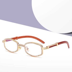40% OFF Luxury Designer New Men's and Women's Sunglasses 20% Off exquisite hand chain flat net red round frame personalized wood grain mirror leg