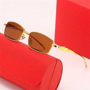 Designer-Strandpaar-Sonnenbrillen für Herren und Damen 20 % Rabatt auf Leopardenkopf-Vollrahmen-Square Fashion Optical Frame SunglassesKajia