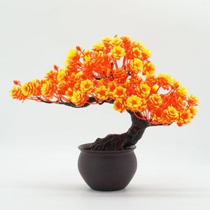 Dekorativa blommor konstgjorda växter bonsai liten trädkruka falska hogar ornament hem trädgård rum skrivbord dekoration el dekor tillbehör tillbehör