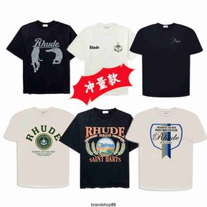 Herren-T-Shirts Impulsive Sammlung wunderschöner Mode Rhoude Old Letters High Street Herren und Frauen kurzärmelig T-Shirt