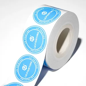 Anpassade tryckta logotypetiketter för förpackning Vinyl Waterproof Sticker Printing Roll Label Round Stickers