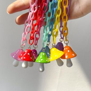 Pendant Necklaces Fashion Personality Plant Mushroom Necklace For Women Blue Yellow Red Resin Girl Party Birthday JewelryPendant