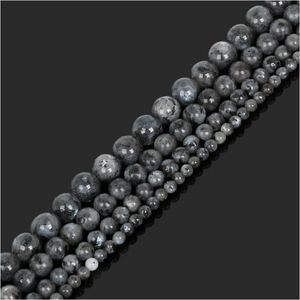 Stone 8Mm Natural Black Moonstone Round Loose Beads Diy Earring Jewelry Bracelet Making 4 6 8 10Mm Drop Delivery 202 Ddu