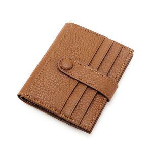 Wallets Genuine Leather Wallet for Women Slim Small Designer Bifold Wallet Card Holder Purse Ladies Solid Color Luxury Wallets for Women G230327