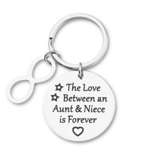 Keychains Mothers Day Gifts Tante Gift Keychain nyckelring från systerdotterfamiljen för sina kvinnor kärleken mellan och är för evigt