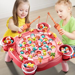 Party Games Crafts Electric Magnetic Fishing with Music Toys for Boys Imitate Fish Rod Children Magnet Game Education Girl 3 Year 230327