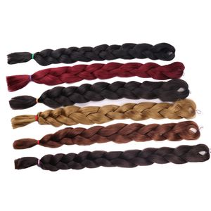 100% Kanekalon Jumbo Ultra Braid Hair 82 Inch 165G Ultra Braids Ombre Synthetic Extension