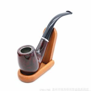 Pipe da fumo New Vintage Red Short Resin Pipe 140mm Classic Long Mouth Pipe in legno