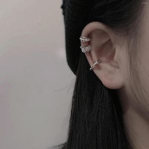 Ryggar örhängen mode fin glittrande zirkon c form öron manschett metallklämma på för kvinnor utan piercing broskklipp bröllop smycken