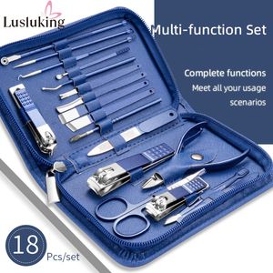 Set manicure per unghie Set nail art Forbici Tagliaunghie Set taglierina in acciaio inox Pedicure Beauty Manicure Kit con custodia da viaggio Kit 91826Pcs 230325