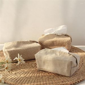 Kosmetiktaschen Baumwolle Leinen Tuch Kunst Tissue Box Tasche Einfacher Papierserviettenhalter für Zuhause Wohnzimmer Esstisch